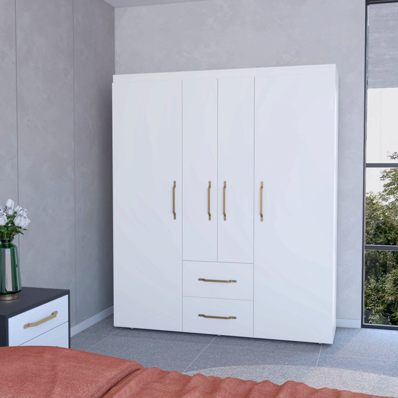 Armoire blanche 2 portes tout-en-un