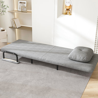51 Folding Bed Grey With 5 Adjustable And Pillow, Convertible For Game Rooms, Space, Comfortable Easy - To Use Design Space Sleeper Living Room Small
