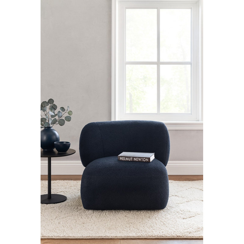Fauteuil de salon pivotant moderne Forma Mid-Century - bleu, H 29,5 po x l 37,4 po x P 35,85 po, Bleu