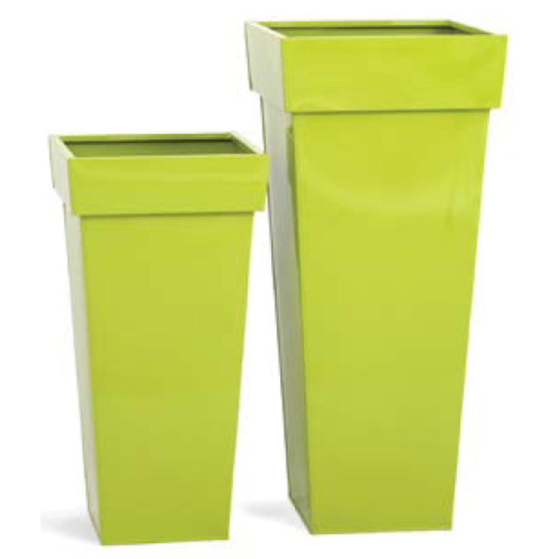 Metal Pot Planter, Lime Green