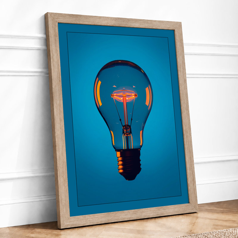 Car Inside Light Bulb Modern - Print, Oak, A3 - 42.0 x 29.7 cm