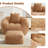 ESGiant Bean Bag Chair,Lounge Chair Floor Lazy Sofa Bed with Ottoman & Pillow,Khaki-1905490960