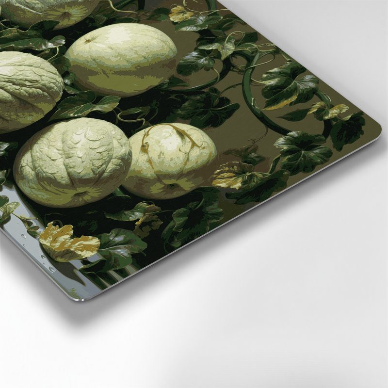 Fruit Winter Melon Green Metal Wall Art, 11" H x 14" W