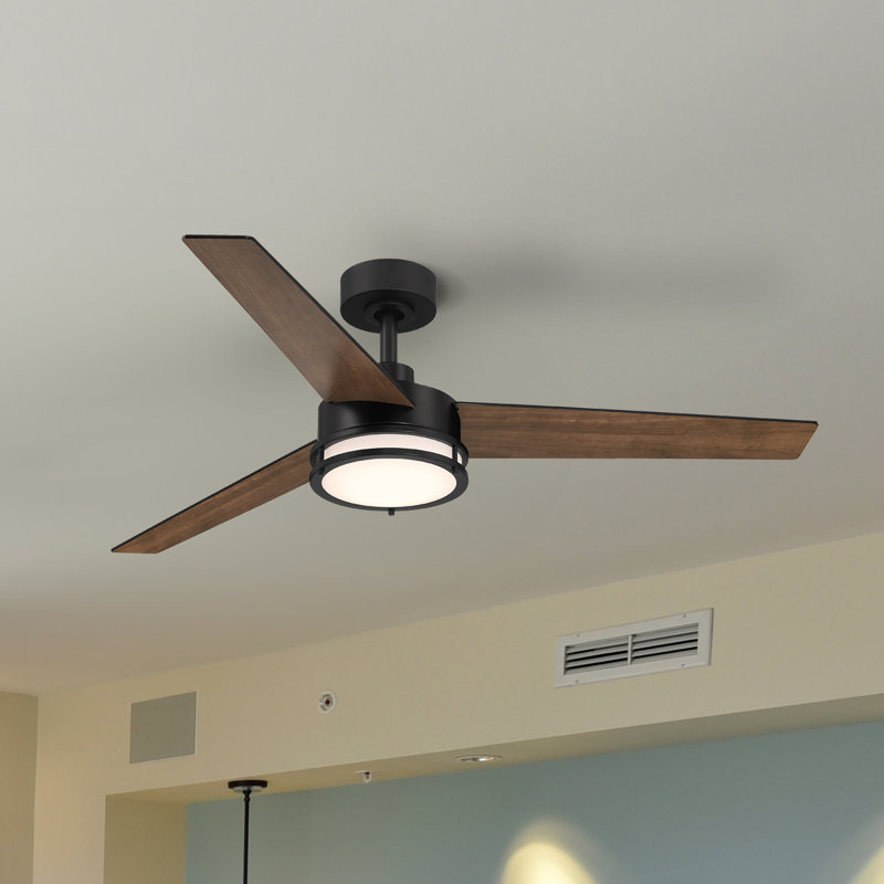 Pura 52'' Ceiling Fan with LED Lights, Matte Black