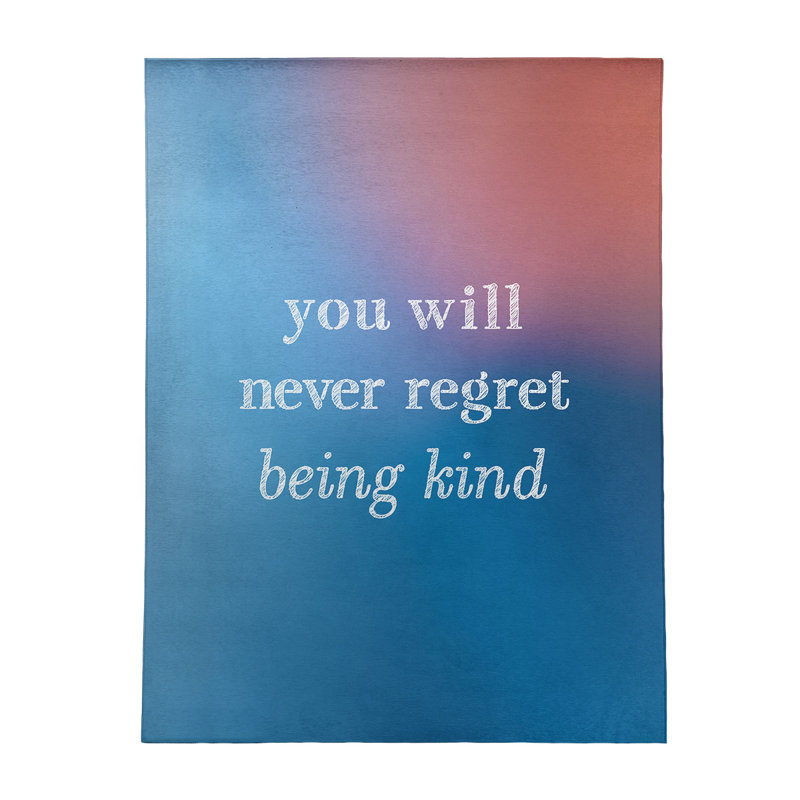 Tapis en chenille de polyester avec fond multicolore Quotes, Rectangle 9 pi x 12 pi