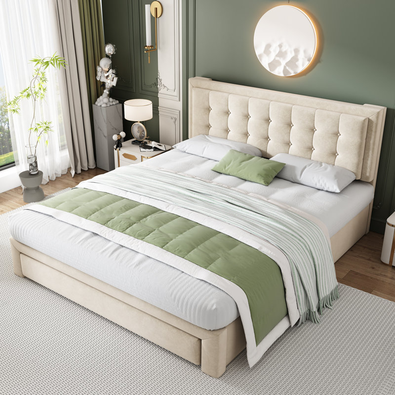 Upholstered Bed, Cream, Double (4'6)