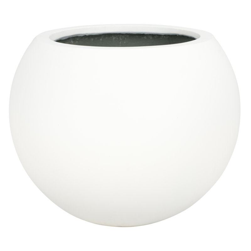 Modern Style Outdoor Planters For Porch, Round Planter With Drainage Hole, Mgo Flower Pots, Balcony Large Pot Planters