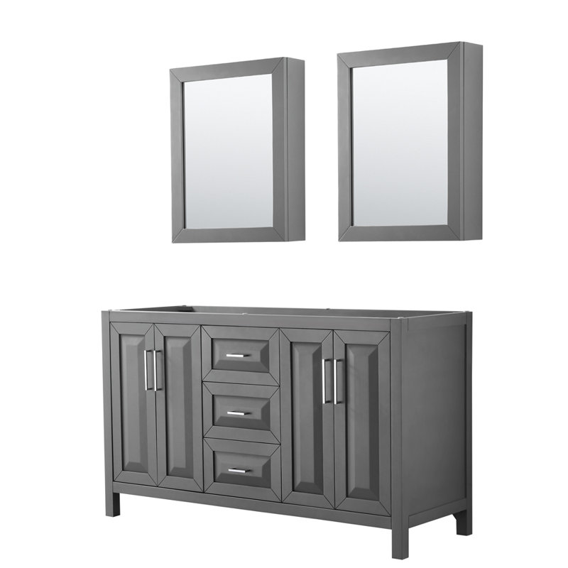 Daria 60'' W Double Vanity, Carrara Cultured Marble, Dark Espresso, Polished Chrome