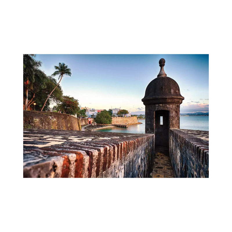 The City Walls And Gate Of Old San Juan With A Sentry Post, Puerto Rico by George Oze - Print on Canvas, Wrapped Canvas