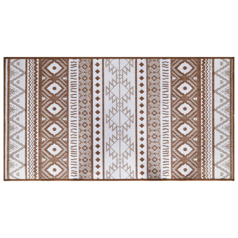 Duhon Outdoor Rug Reversible Design, Rectangle 80 x 150cm, Brown