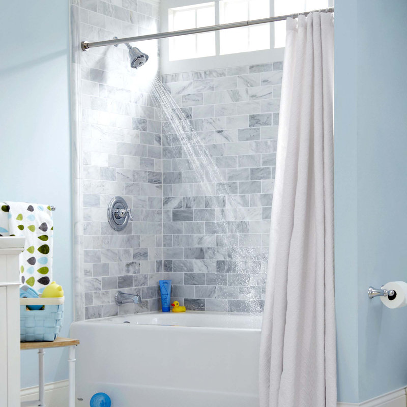 Ensemble de garniture de robinet de douche/baignoire double flowise Portsmouth, Chrome poli