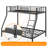 Metal Twin Over Full Standard Bunk Bed with Guardrails and Built-In Ladder-937105063-933611412
