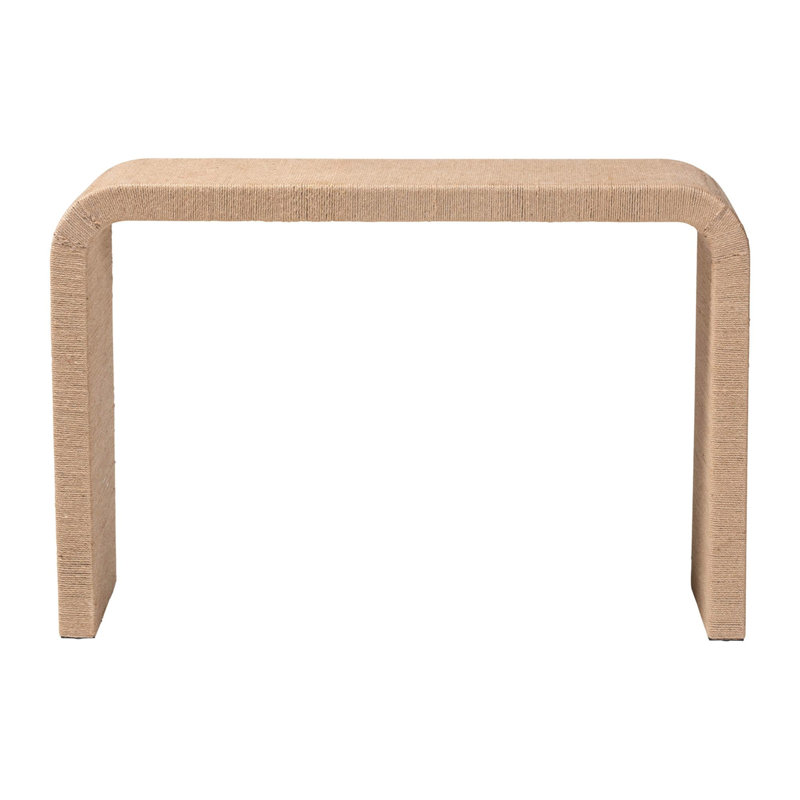 Japandi Natural Jute Waterfall Console Table