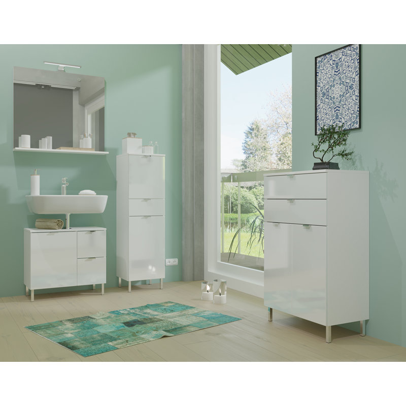 Midgett 60cm Single Bathroom Vanity Base Only, White