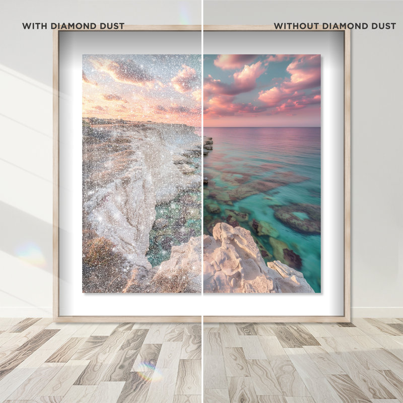 Coastal Edge IV Framed Graphic Art, 41.5" H x 41.5" W, Natural Oak Shadowbox