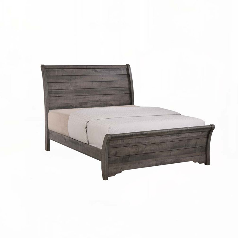Lit plateforme Rustic Wood, gris