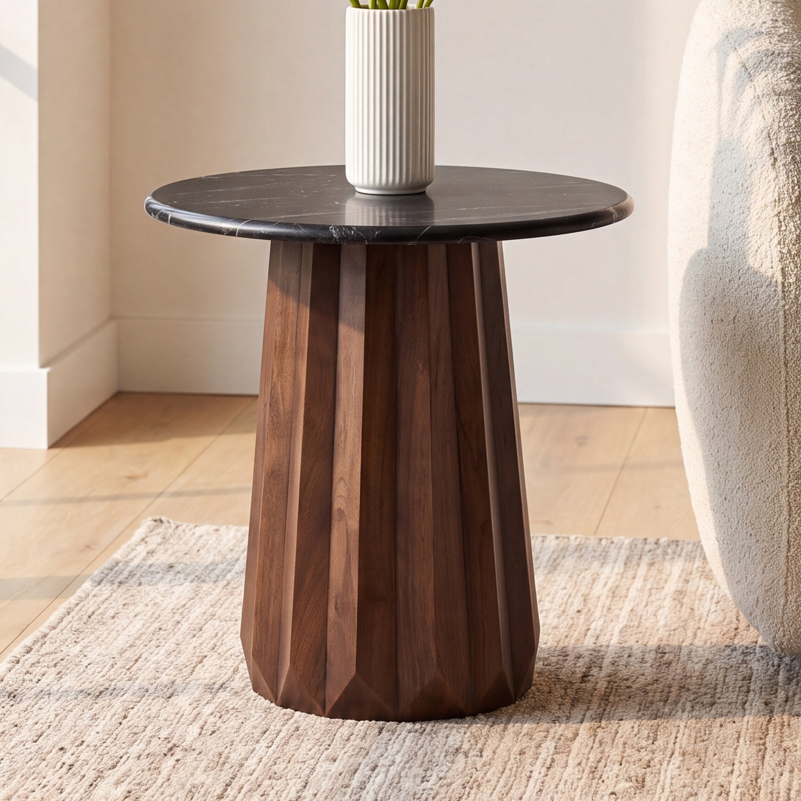 22" Genuine Marble End Table