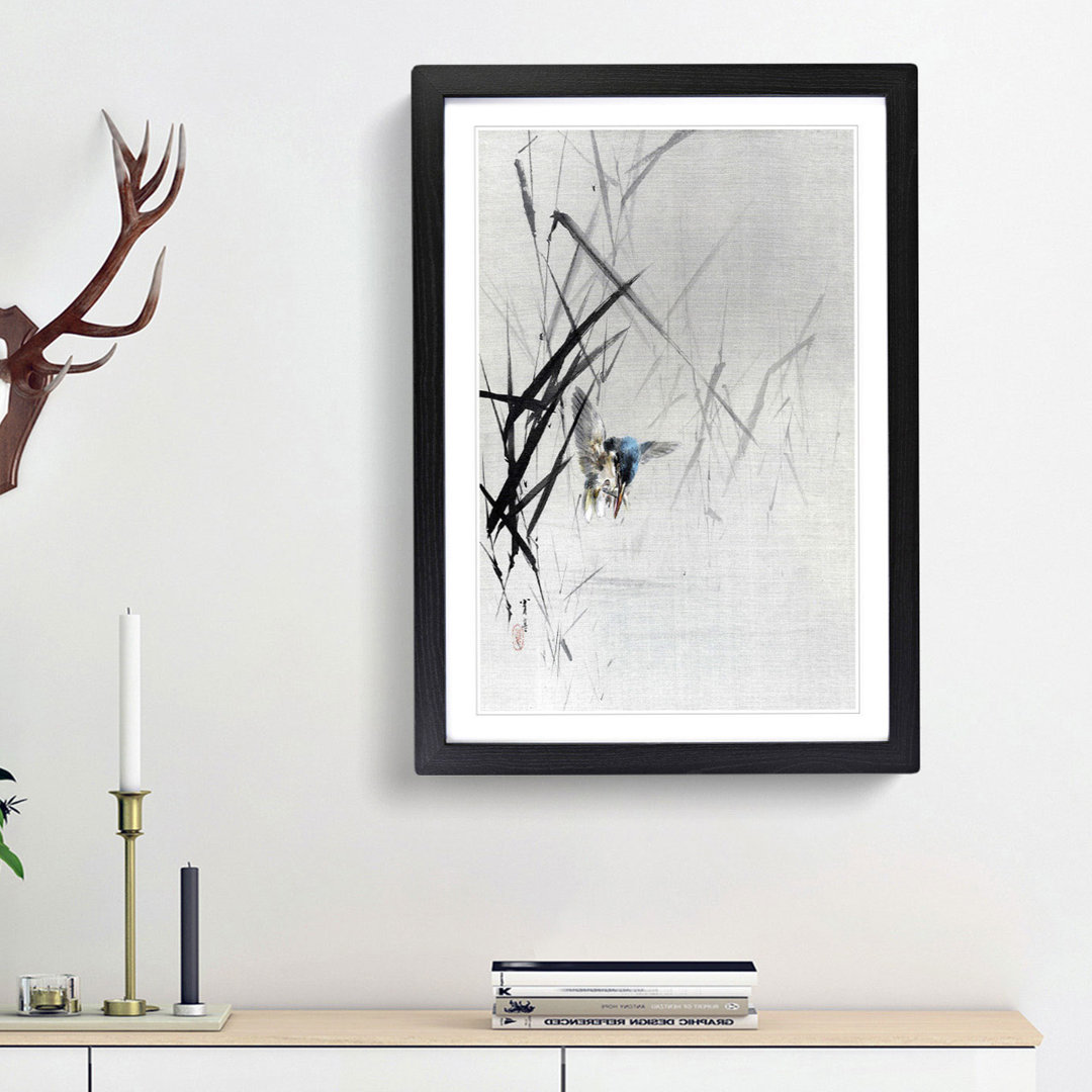 Bird Catching a Fish by Watanabe Seitei - Picture Frame Painting Print