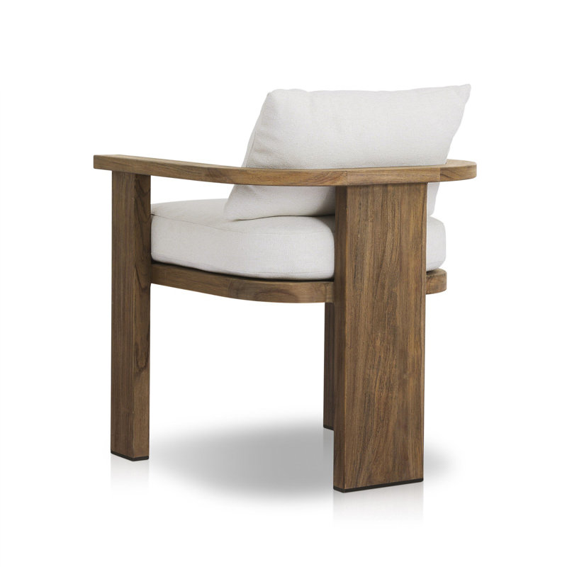 Tahana Outdoor Teak Dining Armchair, Alessi Linen, Stained Toasted Brown