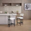 Ensemble de 2 tabourets de bar de 26 po avec tabourets de bar en tissu de hauteur comptoir et chaises de cuisine avec pieds en métal noir-725707670