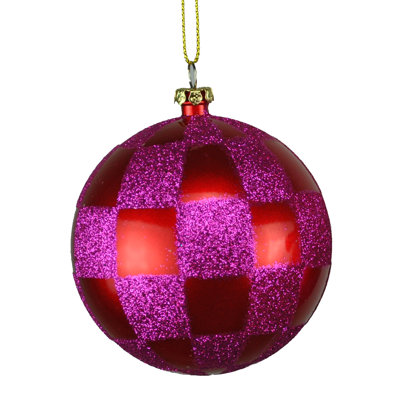 4'' Checkered Ball Ornament
