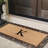 Dyari Natural Coir & Rubber Paisley Border Monogram Non-Slip Door Mat, 30"x60", Bronze, Heavy-Duty Low-Profile Outdoor Front Porch-1616177023