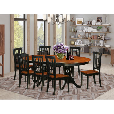 Pilcher Solid Wood Top Double Pedestal Dining Set