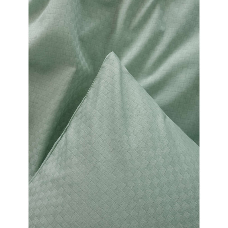 Premium Sage Green Ranforce Quilt Cover Set, 100% Cotton, Queen Size (63 x 87) | Includes 1 Pillowcase (19.7 x 27.6), Reactive Printing, Machine Washable at 104°F, Button Closure for Duvet | Soft & Durable Bedding