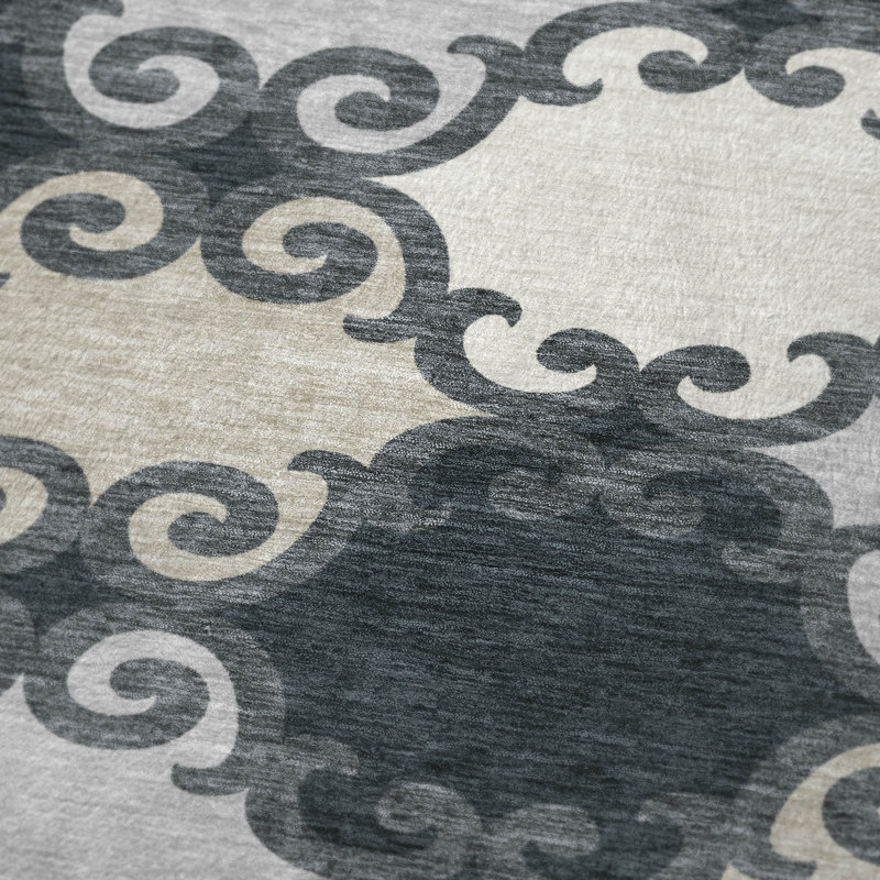 Jeté en laine Sherpa ASB883 Addison, Gris