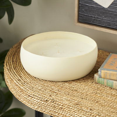 Bougie tropicale à 5 mèches texturées avec cire blanche