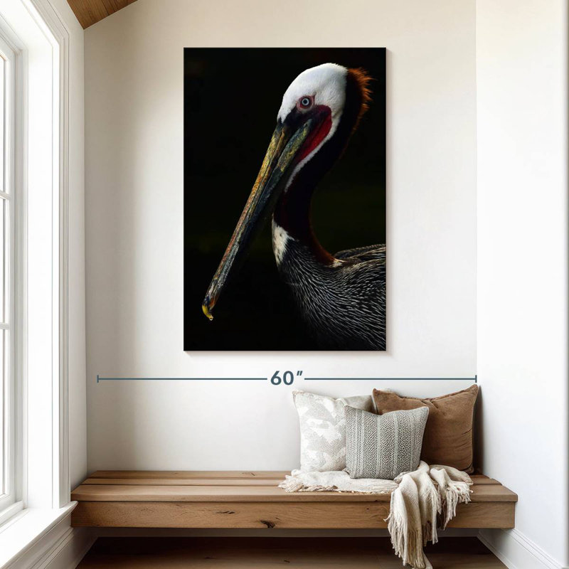 Brampt Brown Pelican Portrait, 48" H x 32" W