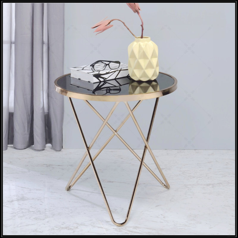 Table ronde en verre, Noir