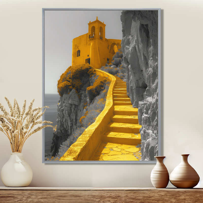 Monochromes de l'ancienne citadelle Fortress II - Fortress, impression d'art mural, Toile argentée avec cadre flottant