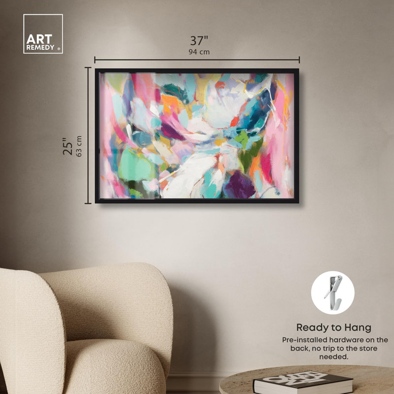 «Colors of Hope I Living Room Art Shadowbox Print» par Art Remedy, H 25 po x l 37 po, Noir