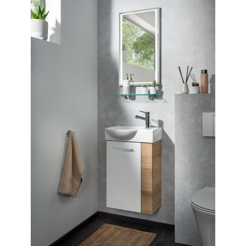 Bathroom Furniture Suite, Light Wood/White