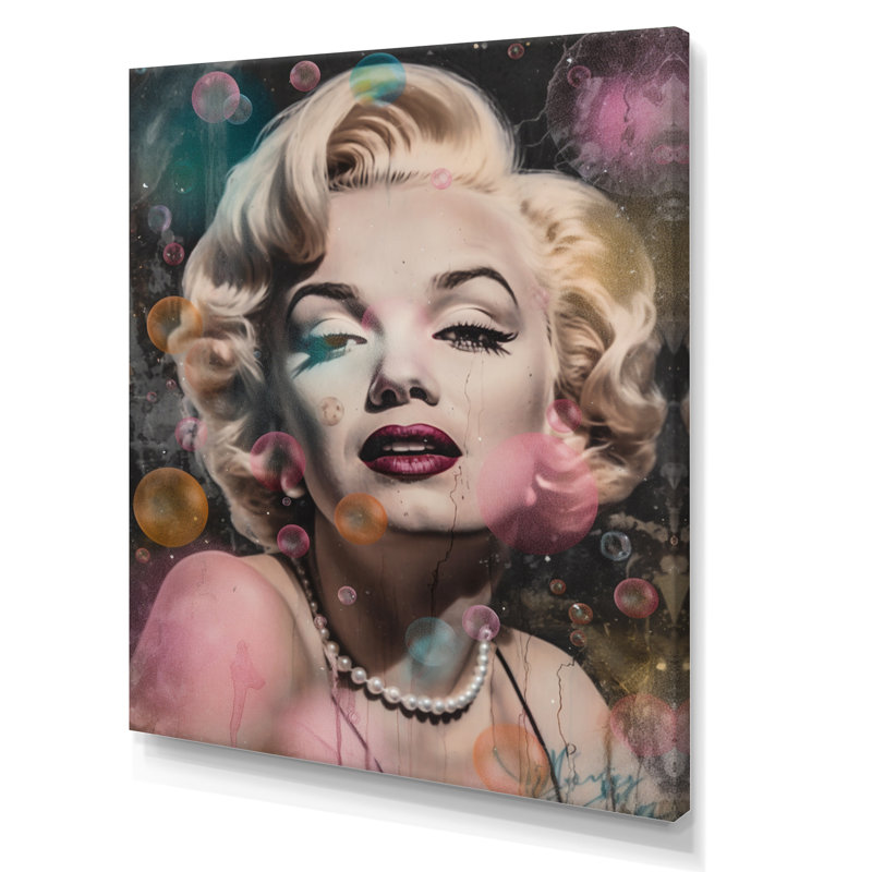Rétro Marilyn Manroe sur toile, H 40 po x l 30 po x P 1,5 po, Toile tendue
