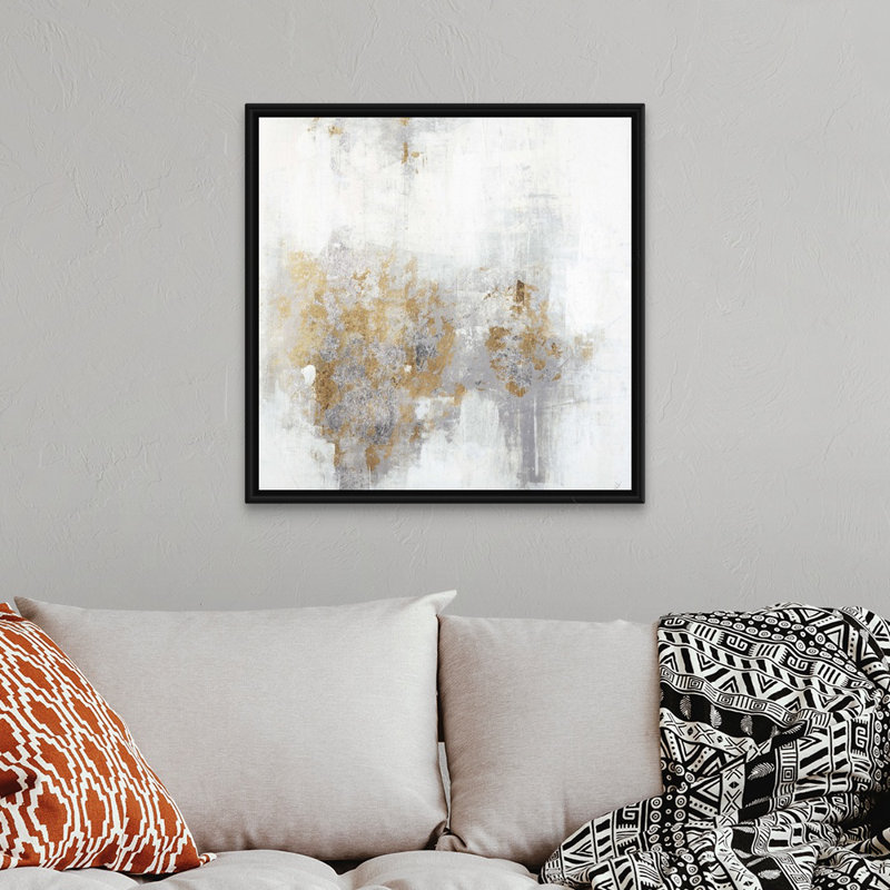 «Cali Gold III» par Joshua Schicker, reproduction sur toile, Cadre flottant noir, H 32 po x l 32 po x P 1,75 po
