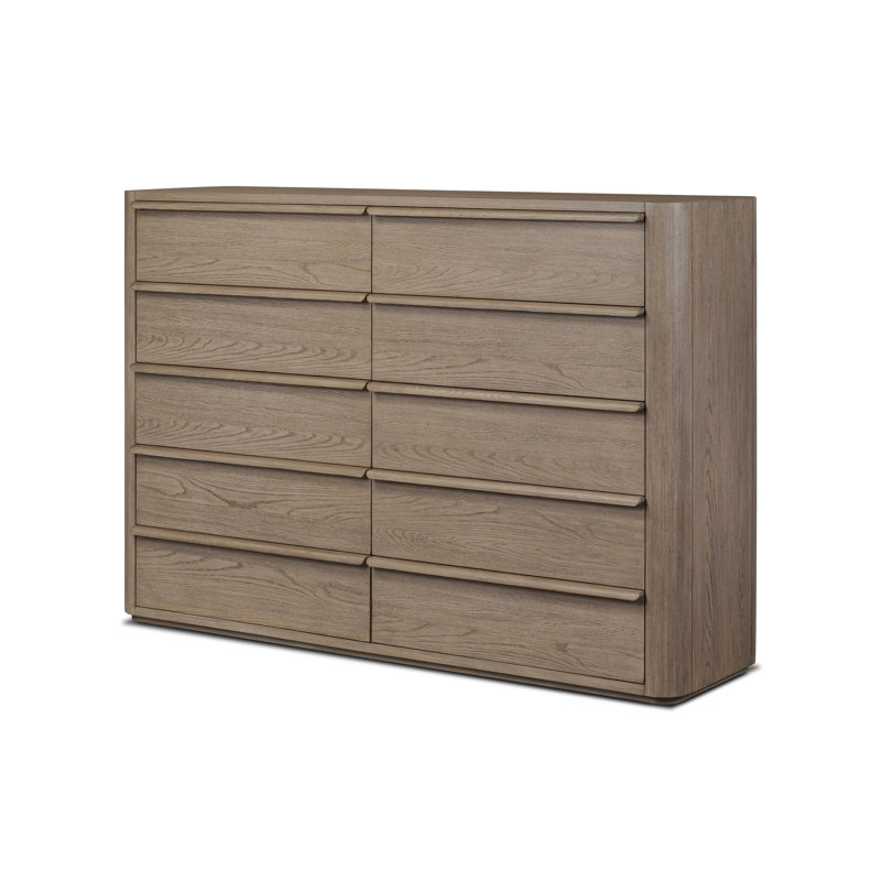 Primrose 10 Drawer Dresser-Natural Flat Oak Veneer
