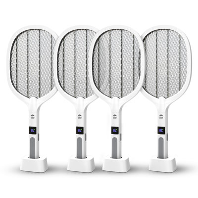 Himalayan Glow Electric Bug Zapper, Instant Fly Swatter Rechargeable Racket, 3,000 Volt 4 PK