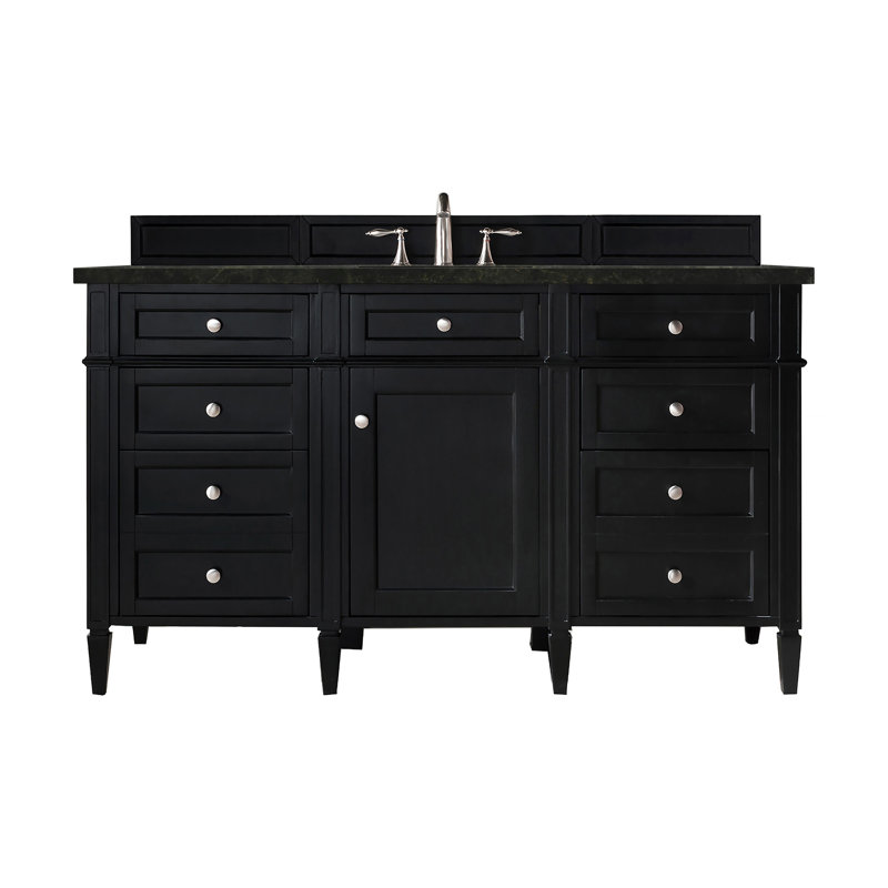 Meuble-lavabo simple 60 po Dussault, Noir onyx, 8 po, Fantôme