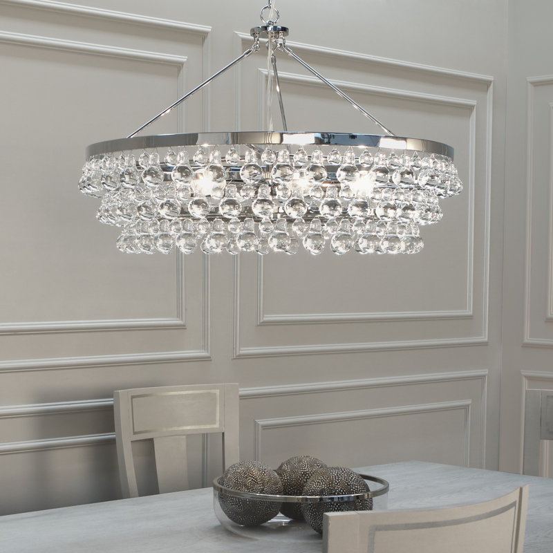 Bling 6 - Light Chandelier, Polished Nickel