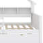 Lits plateforme en bois avec DEL, tablettes de rangement, tiroirs et garde-corps-1033571706