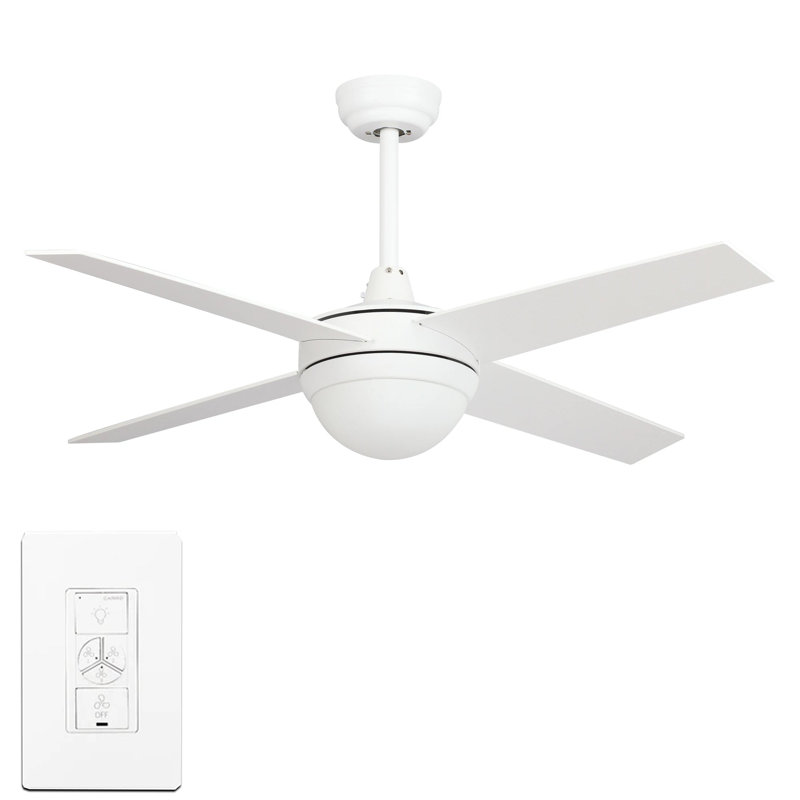 Neva Smart Ceiling Fan with wall control, Light Kit Included, Works with Google Assistant, Amazon Alexa, and Siri Shortcuts.