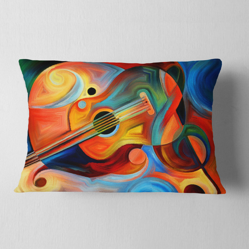 Music and Rhythm - Abstract Printed Pillow, Rectangular, 12" x 20", Polyester