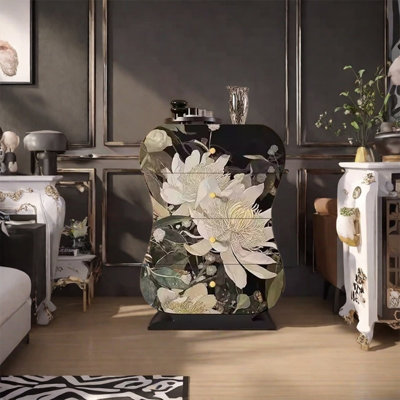 Armoire de rangement décorative en bois de frêne