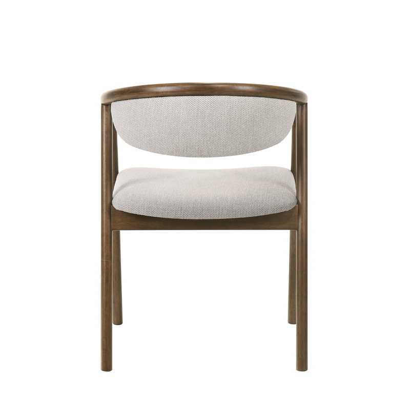 Chaise d'appoint en chenille et noyer Delina