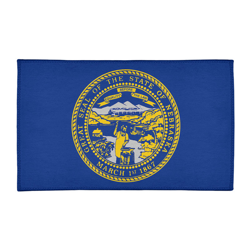 Tapis de chenille nebraska flag, Rectangle 2 pi x 3 pi