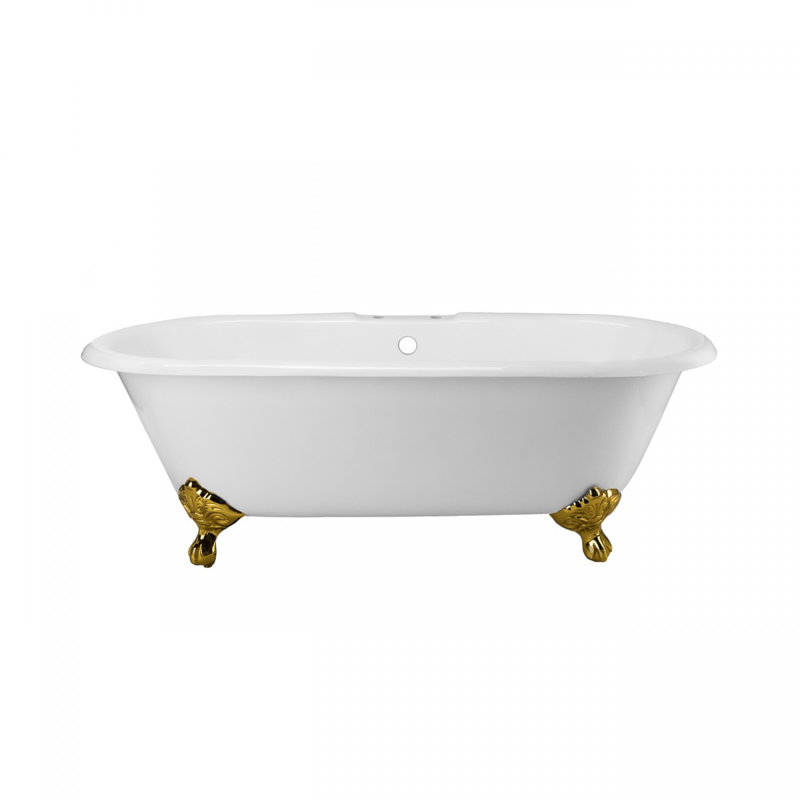 Cambridge 61'' x 30'' Soaking Porcelain Bathtub, Brass