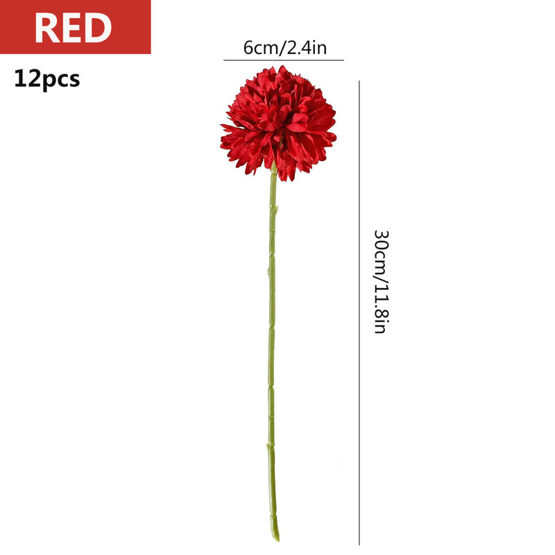 12 pièces de fleurs artificielles en forme de chrysanthème 12 "pour la cuisine à domicile Décorations de fête de Nouvel An Printemps