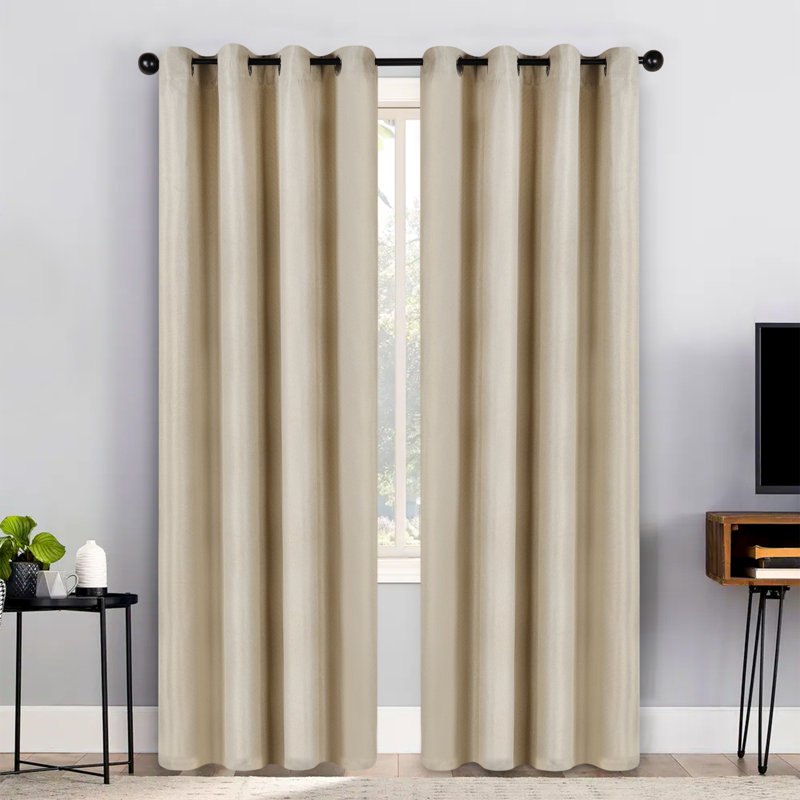 Panneaux de rideaux obscurcissants et isolants en polyester, Beige, L 52 po x L 96 po